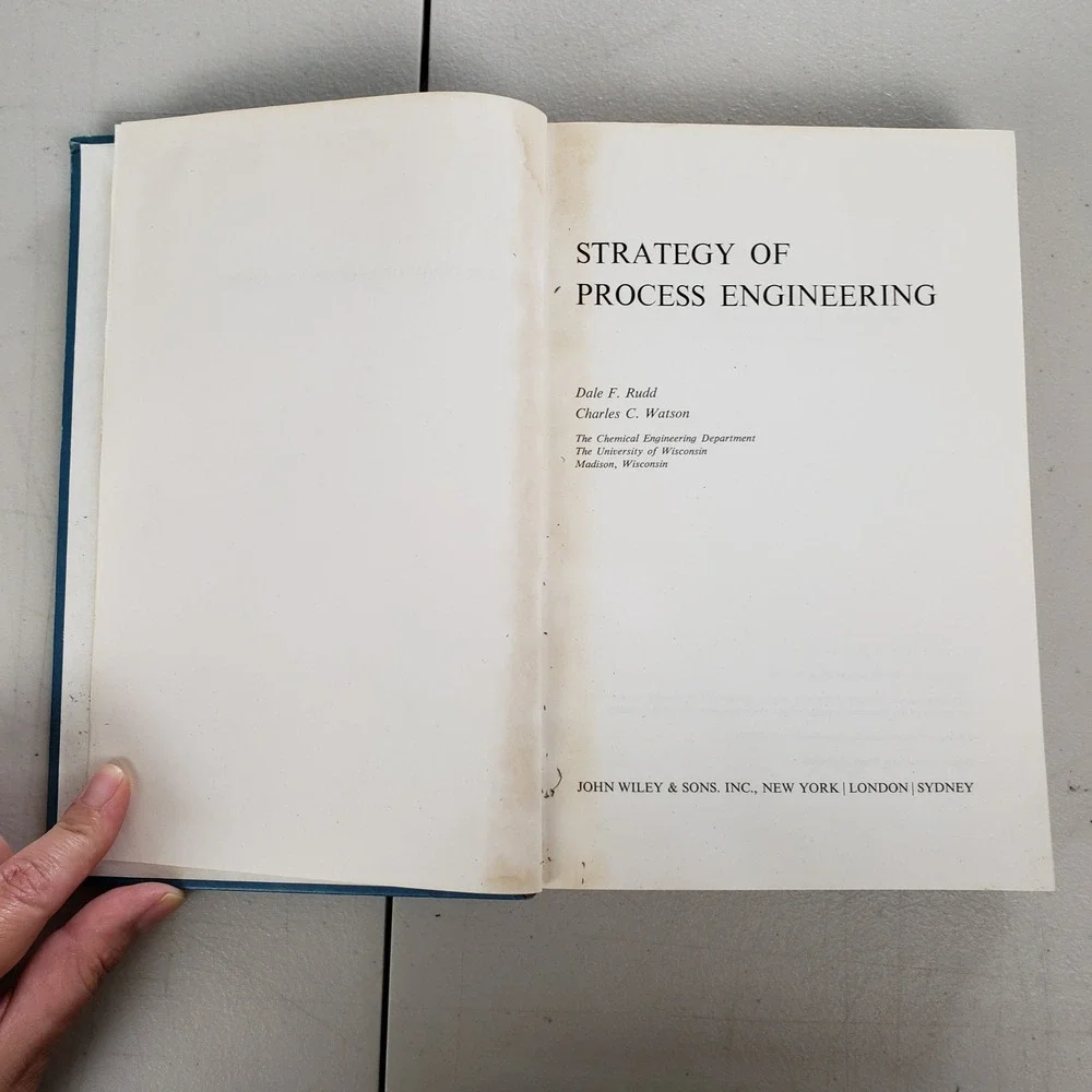 Strategy Of Process Engineering Book Rudd Watson Hardcover Vintage Chemical Text